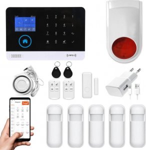 Huxgo Bezprzewodowy alarm GSM + WiFi HXA003 2G z aplikacją TUYA SMART - C5 + syrena bezprzewodowa 13