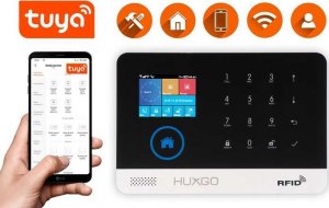 Huxgo Bezprzewodowy alarm GSM + WiFi HXA003 2G z aplikacją TUYA SMART - C7 + syrena bezprzewodowa 8