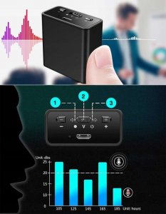 Dyktafon Dyktafon szpiegowski z detekcją dźwięku Q65 - podsłuch z magnesem i pamięcią 32GB 13