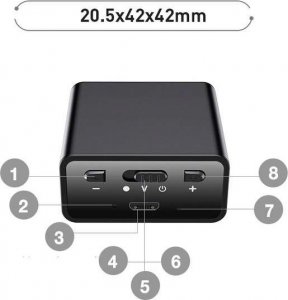 Dyktafon Dyktafon szpiegowski z detekcją dźwięku Q65 - podsłuch z magnesem i pamięcią 32GB 6