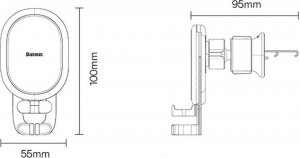 Baseus Uchwyt grawitacyjny Baseus Stable na kratkę (czarny) 4