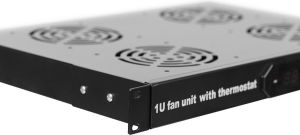 NetRack Panel wentylacyjny 19" 4F z termostatem Czarny (100-005-001-021) 1