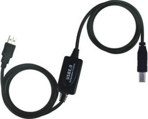 Kabel USB PremiumCord USB-A - USB-B 15 m Czarny (ku2rep15ab) 1