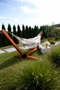 am-gardenhome Hamak bawełniany Boho + Stelaż XXL 94x94 7