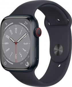 Smartwatch Apple Watch 8 GPS + Cellular 45mm Midnight Alu Sport Czarny  (MNK43WB/A                      ) 1
