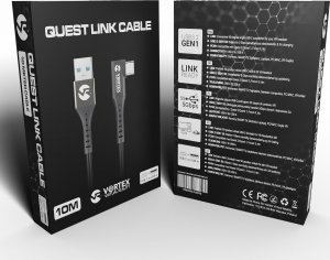 Vortex Virtual Reality Zestaw kabel 10m USB-A + haczyki podwieszające kabel | Oculus Quest 2 2
