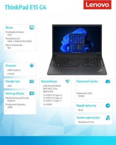 Laptop Lenovo ThinkPad E15 G4 Ryzen 5 5625U / 8 GB / 512 GB / W11P (21ED0082PB) / 16 GB RAM / 2x 512 GB SSD PCIe / Windows 11 Pro 3