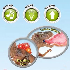 AIG Duży Dinozaur T-Rex Zieje Parą Ryczy Chodzi Świeci 8