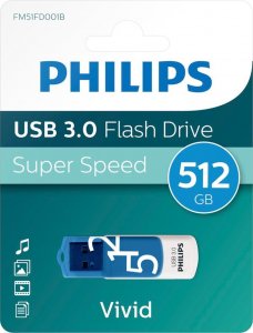 Pendrive Philips Vivid Edition Spring Blue, 512 GB  (FM51FD001B/00) 2