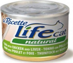 Life Pet Care LIFE CAT pusz.150g TUNA + CHICKEN +LIVER LA RICETTE /24 1