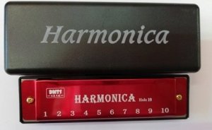 AKMUZ Harmonijka ustna HD-10-1 czerwona 1