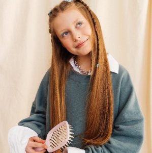 Olivia Garden Fingerbrush Pink Pastel, szczotka z włosiem z dzika, Medium 2