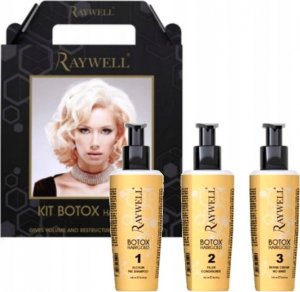 Raywell Raywell Botoks Hair Gold Zestaw do zabiegu botoksu na włosy zniszczone 3x150ml 1