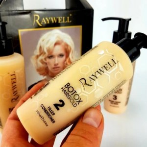 Raywell Raywell Botoks Hair Gold Zestaw do zabiegu botoksu na włosy zniszczone 3x150ml 4