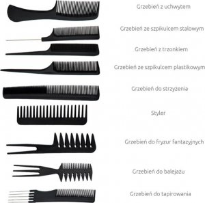 Eko-Higiena Zestaw grzebieni fryzjerskich 10 sztuk + etui 3