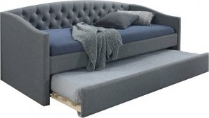 SIGNAL MEBLE Łóżko tapicerowane ALESSIA 90x200 szare wysuwane dwuosobowe 3