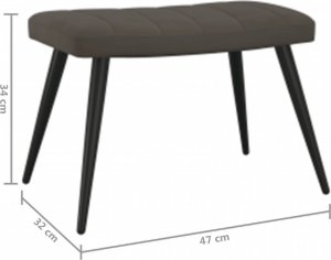 vidaXL FOTEL Z PODNÓŻKIEM CIEMNOSZARY OBITY AKSAMITEM 12