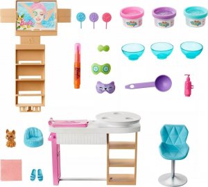 Lalka Barbie Mattel BARBIE SALON SPA EXTRA LALKA MASA MASECZKI PIESEK 6