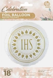 GoDan Balon foliowy Pierwsza Komunia Święta IHS 1