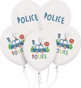 GoDan Balony Policja - Police 30cm 5szt 1