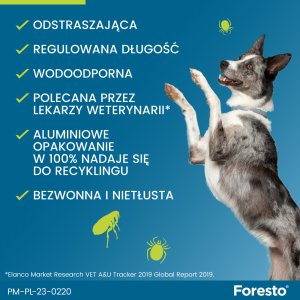 Elanco Obroża przeciwko pchłom i kleszczom Foresto dla psa i kota do 8 kg 38 cm 13
