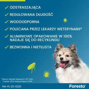 Elanco Obroża przeciwko pchłom i kleszczom Foresto dla psa i kota do 8 kg 38 cm 8