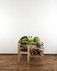 Wamar-Sosenka MAXI Regał Narożny Drewniany 64x80x50 cm 2 Półki ażurowe Surowy Drewno sosnowe MAXI-2WA 11