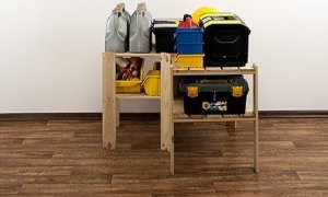 Wamar-Sosenka MAXI Regał Narożny Drewniany 64x80x50 cm 2 Półki ażurowe Surowy Drewno sosnowe MAXI-2WA 5