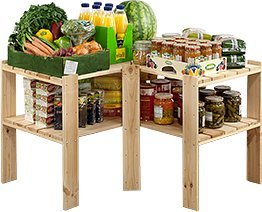 Wamar-Sosenka MAXI Regał Narożny Drewniany 64x80x50 cm 2 Półki ażurowe Surowy Drewno sosnowe MAXI-2WA 8