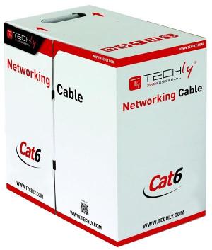 Techly Kabel instalacyjny skrętka, UTP, Cat6, drut, CCA, 305m, niebieski (025619) 1