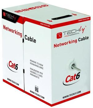 Techly Kabel instalacyjny skrętka, UTP, Cat6, drut, CCA, 305m, szary (022823) 2