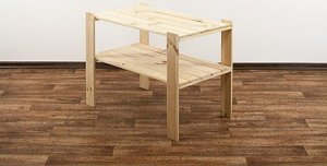 Wamar-Sosenka MAXI Regał Drewniany 64x80x50 cm 2 Półki ażurowe Surowe drewno sosnowe MAXI-2MA 5