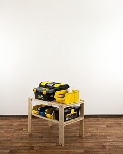 Wamar-Sosenka MAXI Regał Drewniany 64x80x50 cm 2 Półki ażurowe Surowe drewno sosnowe MAXI-2MA 8