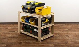 Wamar-Sosenka MAXI Regał Drewniany 64x80x50 cm 3 Półki ażurowe Surowy Drewno sosnowe MAXI-2MA+ 5