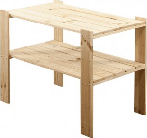 Wamar-Sosenka MAXI Regał Drewniany 64x80x50 cm 2 Półki pełne Surowy Drewno sosnowe MAXI-2MP 2