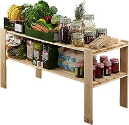 Wamar-Sosenka MAXI Regał Drewniany 64x120x50 cm 2 Półki ażurowe Surowy Drewno sosnowe MAXI-2NA 10