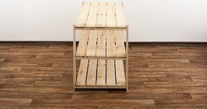 Wamar-Sosenka MAXI Regał Drewniany 64x120x50 cm 3 Półki ażurowe Surowy Drewno sosnowe MAXI-2NA+ 2