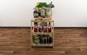 Wamar-Sosenka MAXI Regał Drewniany 64x120x50 cm 3 Półki ażurowe Surowy Drewno sosnowe MAXI-2NA+ 3