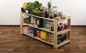 Wamar-Sosenka MAXI Regał Drewniany 64x120x50 cm 3 Półki ażurowe Surowy Drewno sosnowe MAXI-2NA+ 4