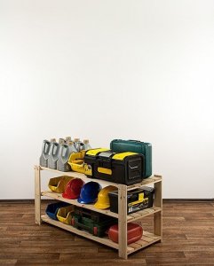 Wamar-Sosenka MAXI Regał Drewniany 64x120x50 cm 3 Półki ażurowe Surowy Drewno sosnowe MAXI-2NA+ 7