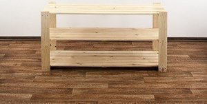 Wamar-Sosenka MAXI Regał Drewniany 64x120x50 cm 3 Półki ażurowe Surowy Drewno sosnowe MAXI-2NA+ 9