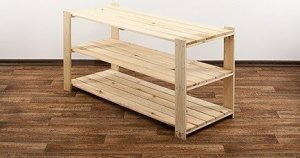 Wamar-Sosenka MAXI Regał Drewniany 64x120x50 cm 3 Półki ażurowe Surowy Drewno sosnowe MAXI-2NA+ 10