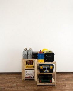 Wamar-Sosenka MAXI Regał Narożny Drewniany 64x80x50 cm 3 Półki ażurowe Surowy Drewno sosnowe MAXI-2WA+ 3