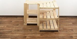 Wamar-Sosenka MAXI Regał Narożny Drewniany 64x80x50 cm 3 Półki ażurowe Surowy Drewno sosnowe MAXI-2WA+ 6