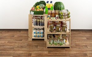 Wamar-Sosenka MAXI Regał Narożny Drewniany 64x80x50 cm 3 Półki ażurowe Surowy Drewno sosnowe MAXI-2WA+ 8