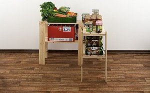 Wamar-Sosenka MAXI Regał Narożny Drewniany 64x85x30 cm 2 Półki ażurowe Surowe drewno sosnowe MAXI-2ZA 3