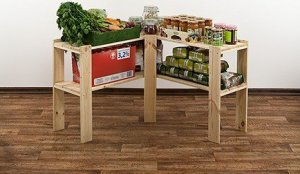 Wamar-Sosenka MAXI Regał Narożny Drewniany 64x85x30 cm 2 Półki ażurowe Surowe drewno sosnowe MAXI-2ZA 4