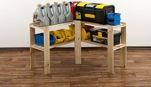 Wamar-Sosenka MAXI Regał Narożny Drewniany 64x85x30 cm 2 Półki ażurowe Surowe drewno sosnowe MAXI-2ZA 5