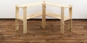 Wamar-Sosenka MAXI Regał Narożny Drewniany 64x85x30 cm 2 Półki ażurowe Surowe drewno sosnowe MAXI-2ZA 7