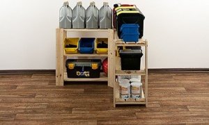 Wamar-Sosenka MAXI Regał Narożny Drewniany 64x85x30 cm 3 Półki ażurowe Surowy Drewno sosnowe MAXI-2ZA+ 2